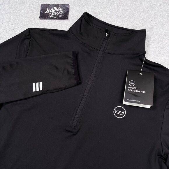Veil Spark Half Zip Pullover Tunic Womens Medium M Black Workout Performance NWT - Picture 1 of 14